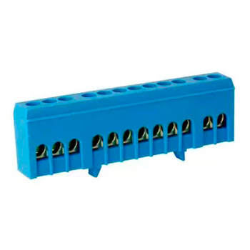 Шина TS-0609H 12 way в синем корпусе Энергия, 10 шт - Электрика, НВА - Щитки и аксессуары для монтажа - Шины нулевые - . Магазин оборудования для автономного и резервного электропитания Ekosolar.ru в Владимире