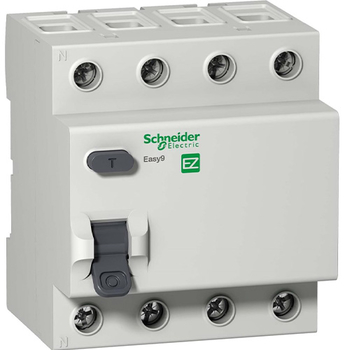 Дифференциальный выключатель Schneider Electric (УЗО) EASY 9 4P 40A 30мА АС 4,5 кА - Электрика, НВА - Модульное оборудование - Дифференциальные автоматы - . Магазин оборудования для автономного и резервного электропитания Ekosolar.ru в Владимире