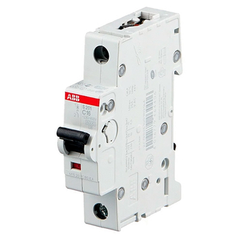 Автоматический выключатель ABB S201 1P 16А (С) 6kA - Электрика, НВА - Модульное оборудование - Автоматические выключатели - . Магазин оборудования для автономного и резервного электропитания Ekosolar.ru в Владимире