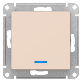 Выключатель SE AtlasDesign 1-клавишный с подсветкой, сх.1а, 10АХ, бежевый, механизм - Электрика, НВА - Выключатели и розетки - Выключатели - . Магазин оборудования для автономного и резервного электропитания Ekosolar.ru в Владимире