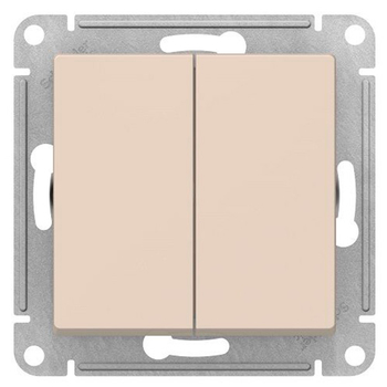 Переключатель Schneider Electric AtlasDesign 2-клавишный сх.6, 10АХ, бежевый механизм - Электрика, НВА - Выключатели и розетки - Выключатели - . Магазин оборудования для автономного и резервного электропитания Ekosolar.ru в Владимире
