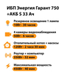 ИБП Энергия Гарант 750 + Аккумулятор S 33 Ач - 12В (450Вт - 40мин) - ИБП и АКБ - ИБП для котлов - . Магазин оборудования для автономного и резервного электропитания Ekosolar.ru в Владимире
