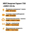 ИБП Энергия Гарант 750 + Аккумулятор S 55 Ач - 12В (450Вт - 67мин) - ИБП и АКБ - ИБП для котлов - . Магазин оборудования для автономного и резервного электропитания Ekosolar.ru в Владимире
