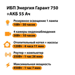ИБП для котла Энергия Гарант 750 + Аккумулятор 55 Ач 12 В (450Вт - 67мин) - ИБП и АКБ - ИБП для котлов - . Магазин оборудования для автономного и резервного электропитания Ekosolar.ru в Владимире