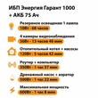 ИБП для котла Энергия Гарант 1000 + Аккумулятор 75 Ач 12 В (600Вт - 68мин) - ИБП и АКБ - ИБП для котлов - . Магазин оборудования для автономного и резервного электропитания Ekosolar.ru в Владимире