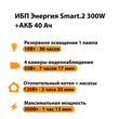 ИБП для котла Энергия Smart 2 300 Вт + Аккумулятор 40 Ач 12 В (300Вт - 73мин) - ИБП и АКБ - ИБП Энергия - ИБП для котлов отопления - . Магазин оборудования для автономного и резервного электропитания Ekosolar.ru в Владимире