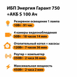 ИБП Энергия Гарант 750 + Аккумулятор S 100 Ач - 12В (450Вт - 122мин) - ИБП и АКБ - ИБП для котлов - . Магазин оборудования для автономного и резервного электропитания Ekosolar.ru в Владимире